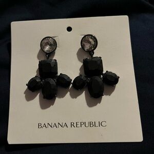Banana Republic Black Diamond Dangle Earrings